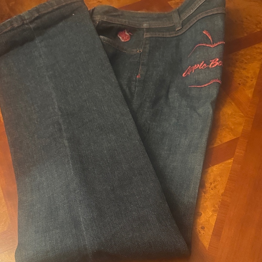 Apple Bottoms Women's Flare Jeans with Red Stitching - Picture 5 of 5